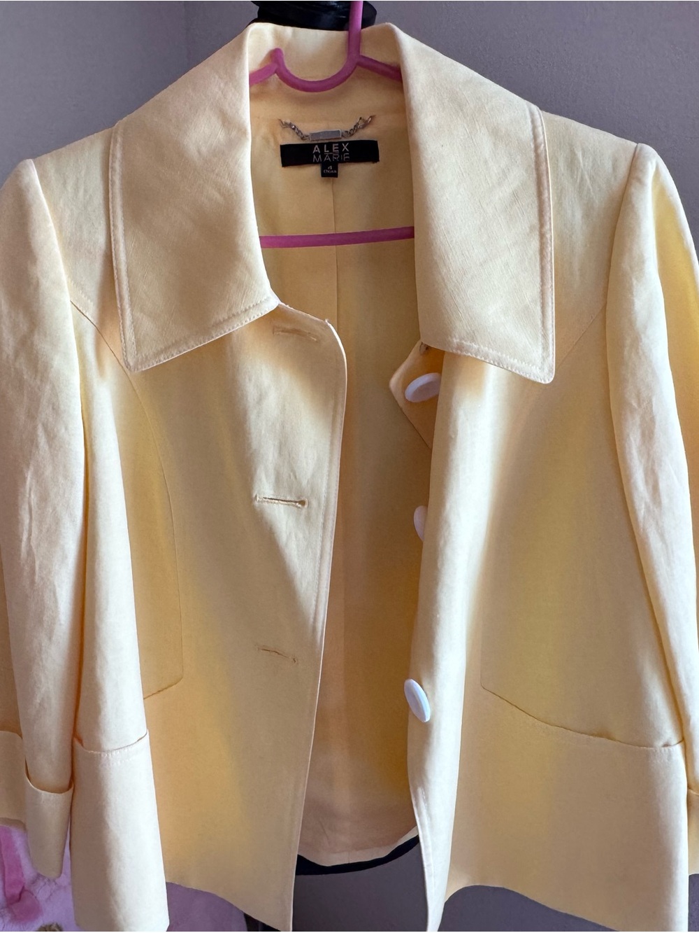 Alex Marie Yellow Linen Blazer
